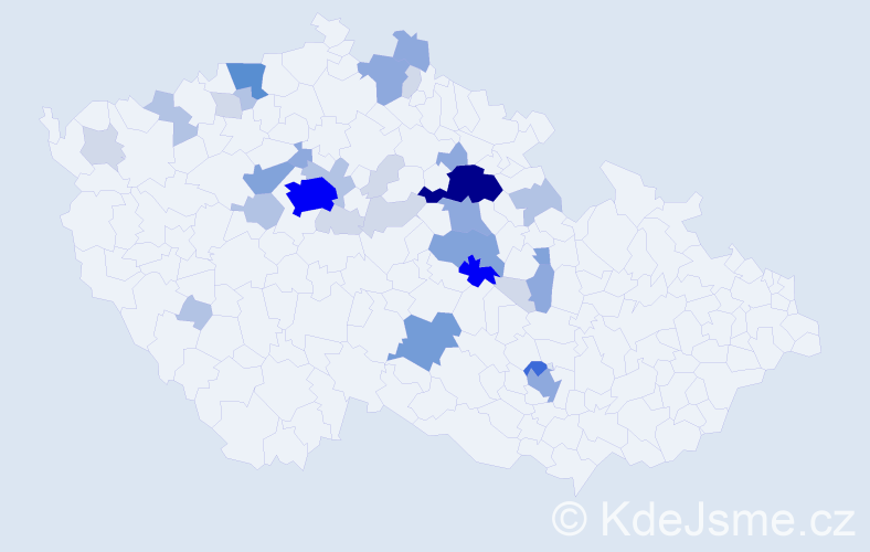 Příjmení: 'Homoláč', počet výskytů 115 v celé ČR