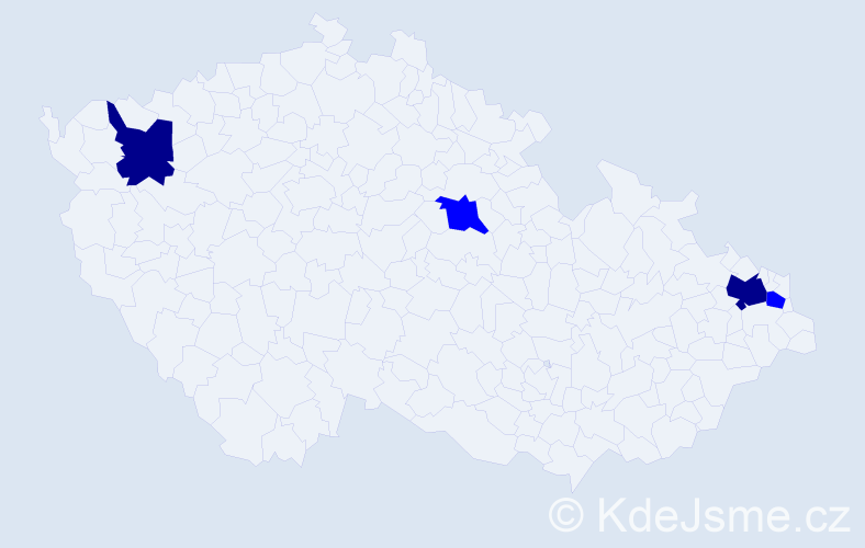 Příjmení: 'Gocmanová', počet výskytů 6 v celé ČR