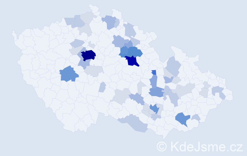 Příjmení: 'Deml', počet výskytů 161 v celé ČR