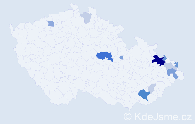 Příjmení: 'Levay', počet výskytů 42 v celé ČR