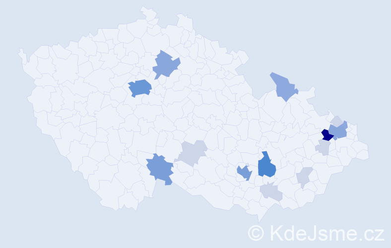 Příjmení: 'Gurka', počet výskytů 49 v celé ČR