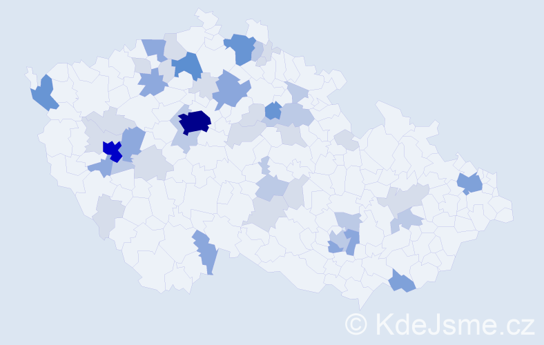 Příjmení: 'Berglová', počet výskytů 134 v celé ČR