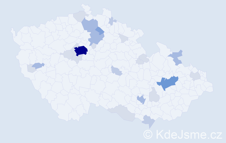 Příjmení: 'Ander', počet výskytů 64 v celé ČR