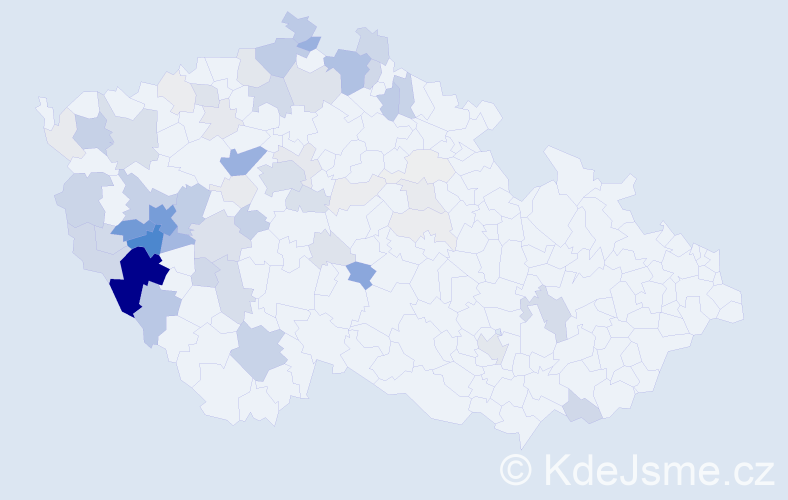 Příjmení: 'Bošek', počet výskytů 310 v celé ČR