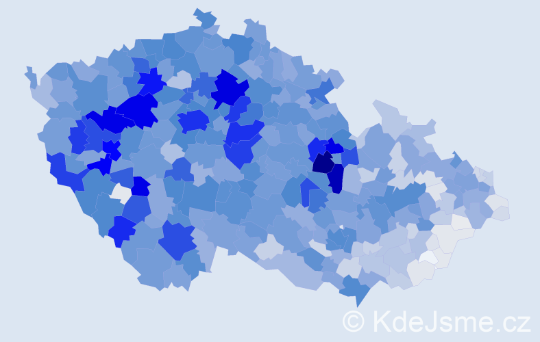 Příjmení: 'Benešová', počet výskytů 9893 v celé ČR