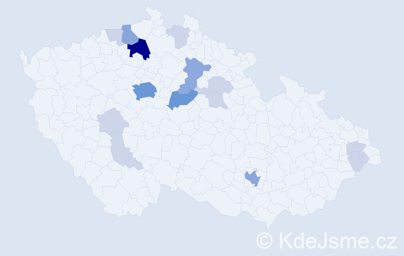 Příjmení: 'Hyšplerová', počet výskytů 43 v celé ČR