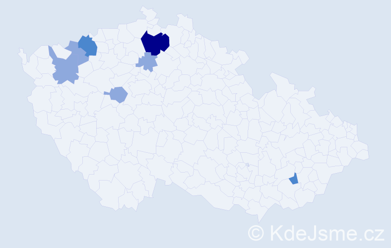 Příjmení: 'Cahajlová', počet výskytů 13 v celé ČR