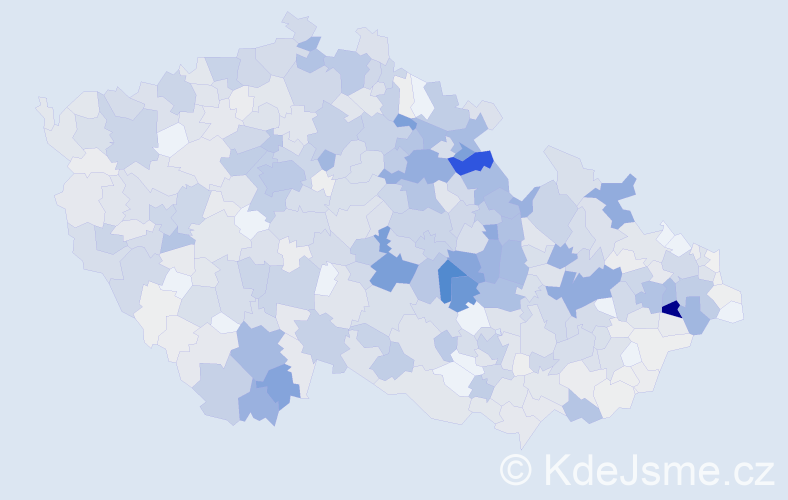 Příjmení: 'Petr', počet výskytů 3791 v celé ČR