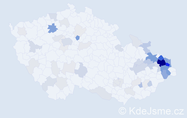 Příjmení: 'Pastrňáková', počet výskytů 329 v celé ČR