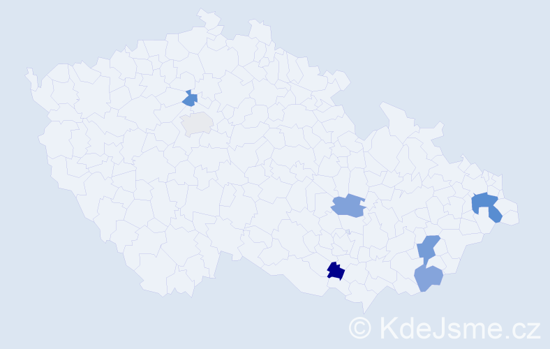 Příjmení: 'Manoli', počet výskytů 10 v celé ČR
