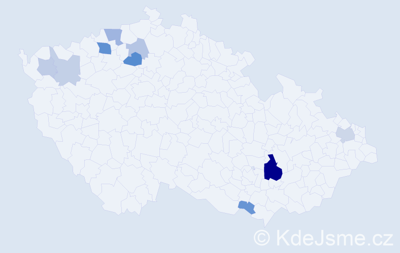 Příjmení: 'Božeková', počet výskytů 21 v celé ČR