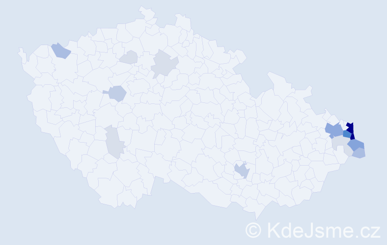Příjmení: 'Morawiec', počet výskytů 75 v celé ČR