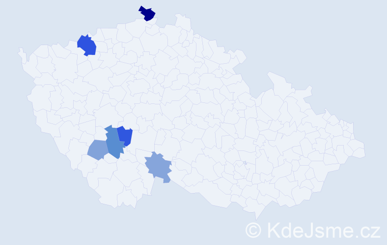 Příjmení: 'Drdelová', počet výskytů 12 v celé ČR