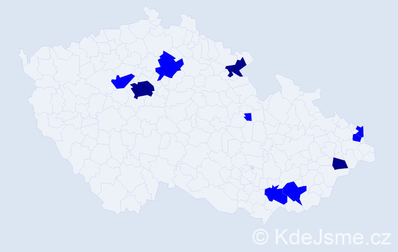 Příjmení: 'Rohaľ', počet výskytů 13 v celé ČR