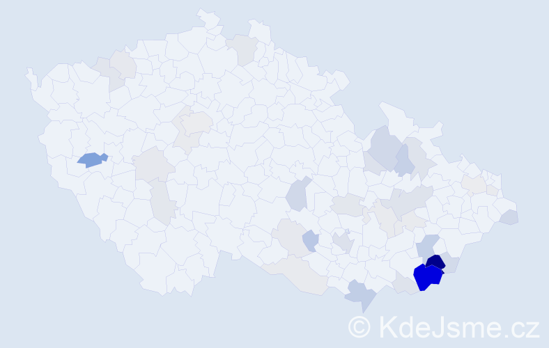 Příjmení: 'Miličková', počet výskytů 99 v celé ČR
