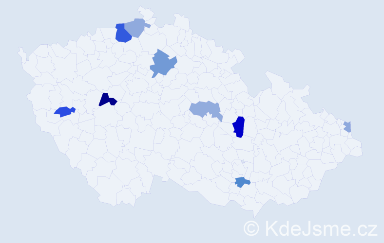 Příjmení: 'Klačanský', počet výskytů 15 v celé ČR