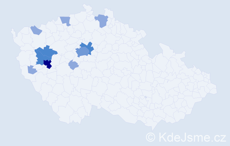 Příjmení: 'Vaneš', počet výskytů 22 v celé ČR
