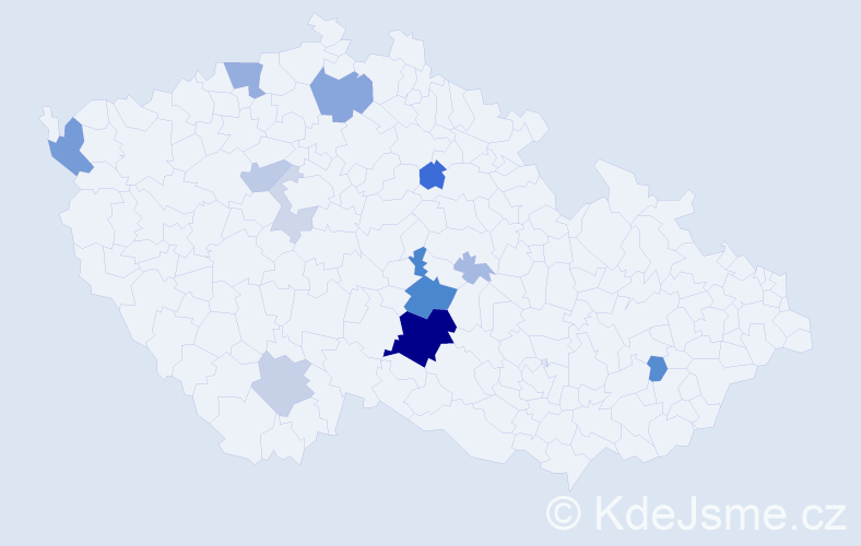 Příjmení: 'Fuit', počet výskytů 63 v celé ČR