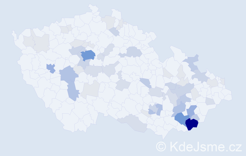 Příjmení: 'Soukeník', počet výskytů 177 v celé ČR