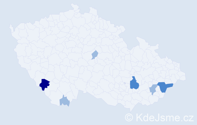 Příjmení: 'Tonkovičová', počet výskytů 11 v celé ČR