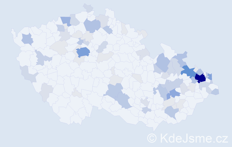 Příjmení: 'Hajduk', počet výskytů 262 v celé ČR