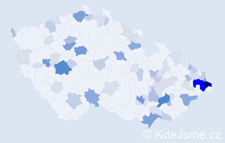 Příjmení: 'Labudová', počet výskytů 199 v celé ČR