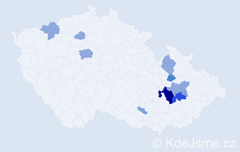 Příjmení: 'Répal', počet výskytů 27 v celé ČR