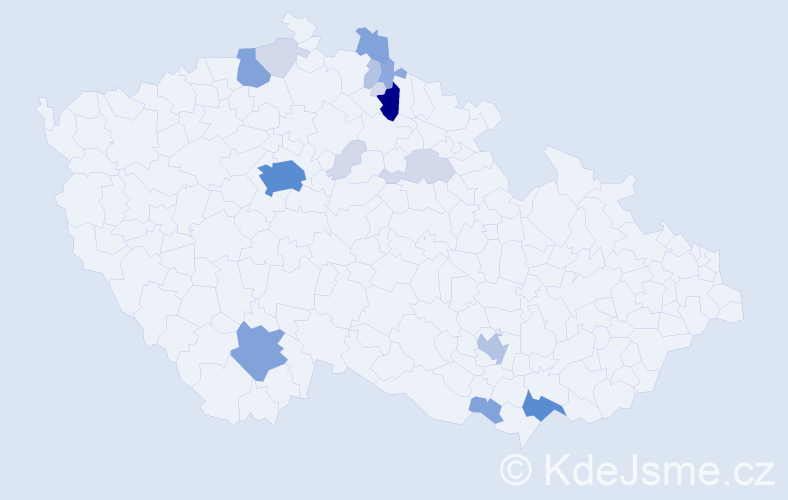 Příjmení: 'Babec', počet výskytů 57 v celé ČR