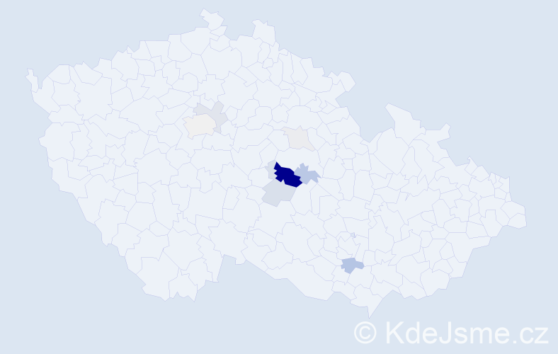 Příjmení: 'Doležán', počet výskytů 30 v celé ČR