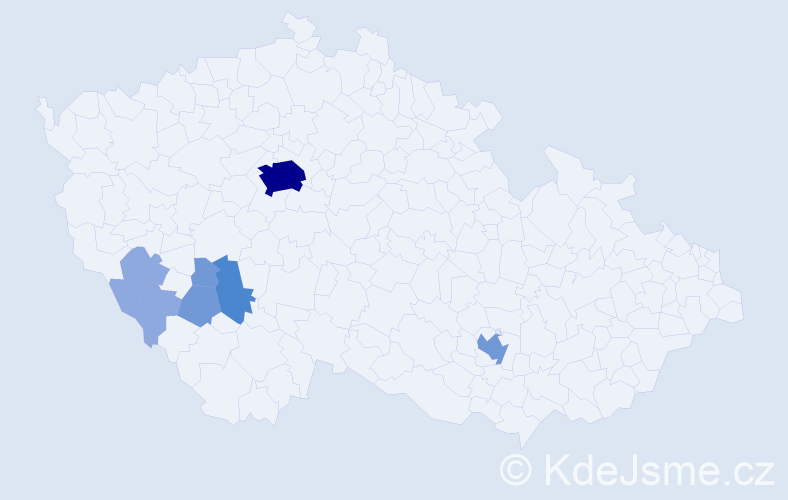 Příjmení: 'Zájedová', počet výskytů 17 v celé ČR