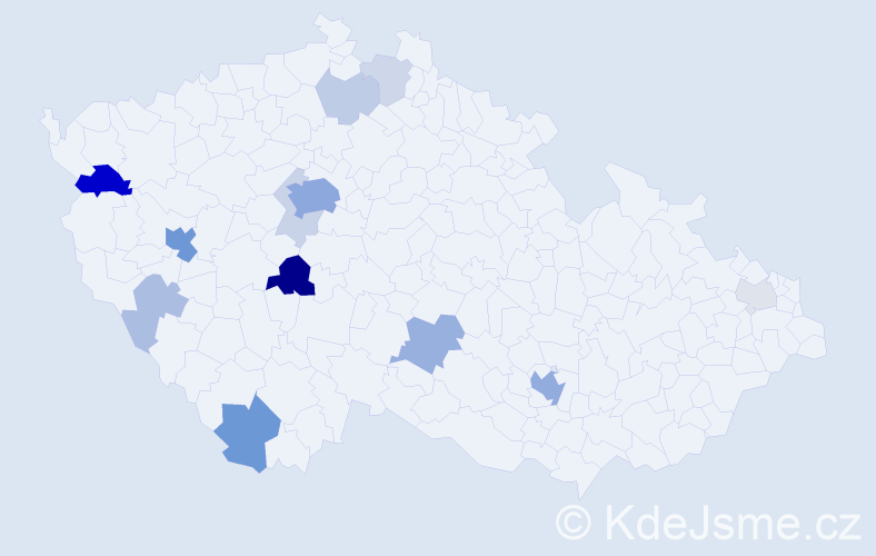 Příjmení: 'Bloch', počet výskytů 46 v celé ČR