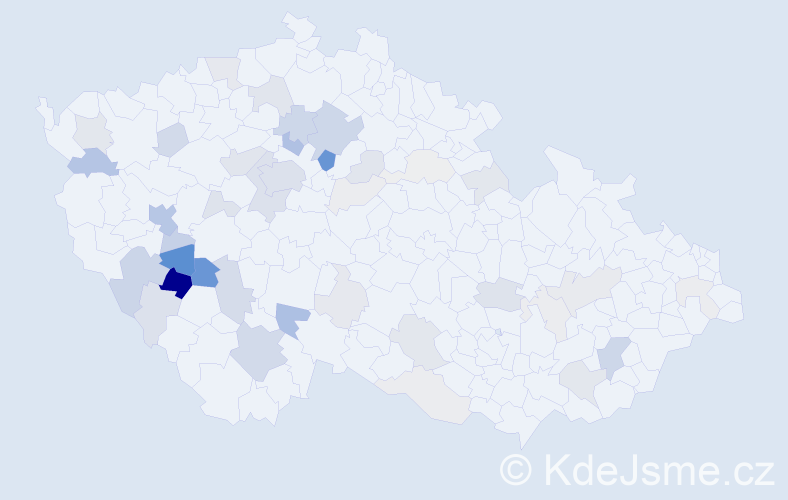Příjmení: 'Ladmanová', počet výskytů 144 v celé ČR