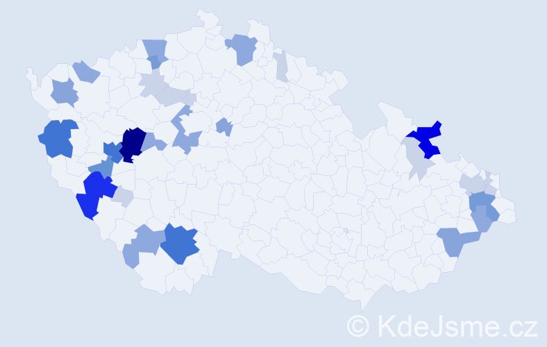 Příjmení: 'Tejček', počet výskytů 99 v celé ČR