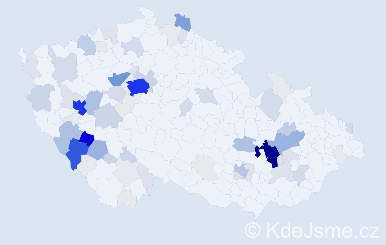 Příjmení: 'Melka', počet výskytů 365 v celé ČR