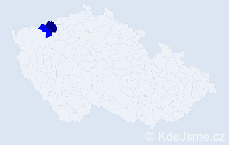 Příjmení: 'Kalijanková', počet výskytů 5 v celé ČR