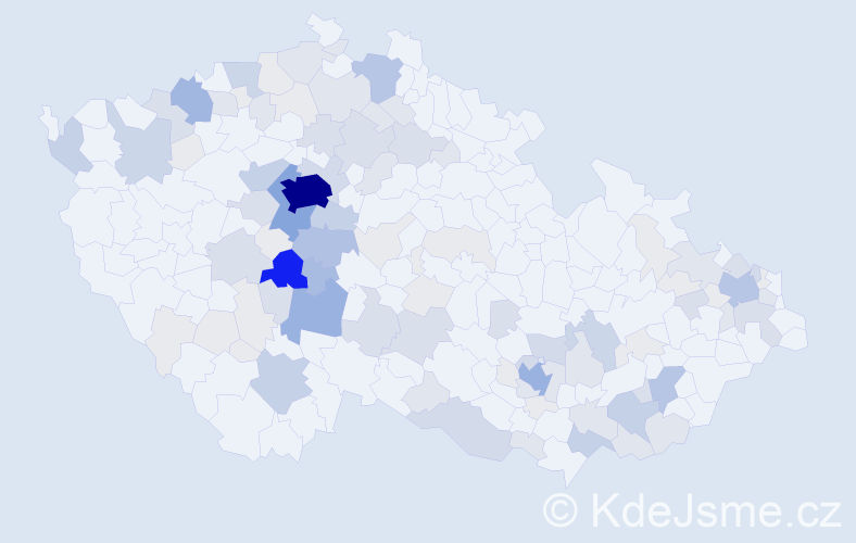 Příjmení: 'Pištěk', počet výskytů 383 v celé ČR