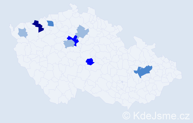Příjmení: 'Botló', počet výskytů 17 v celé ČR