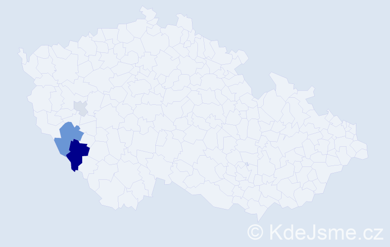 Příjmení: 'Kehartová', počet výskytů 8 v celé ČR