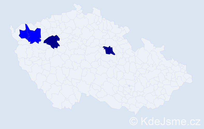 Příjmení: 'Mišovec', počet výskytů 6 v celé ČR