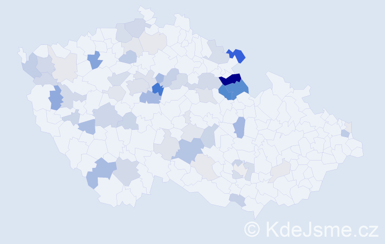 Příjmení: 'Oubrecht', počet výskytů 147 v celé ČR