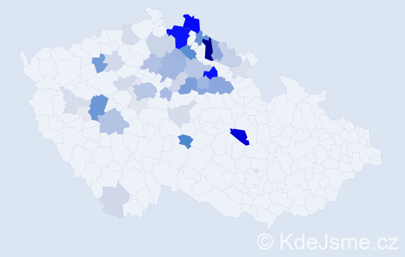 Příjmení: 'Kaprasová', počet výskytů 146 v celé ČR