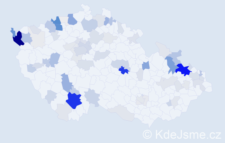 Příjmení: 'Bendík', počet výskytů 384 v celé ČR