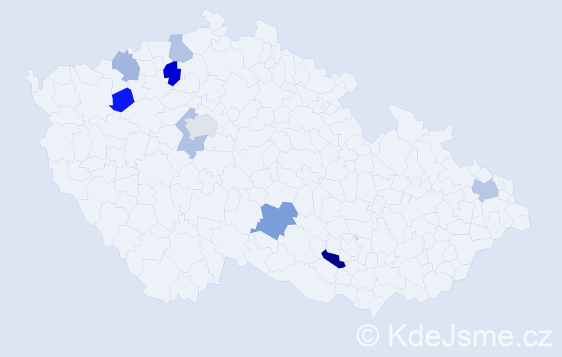 Příjmení: 'Hautová', počet výskytů 14 v celé ČR