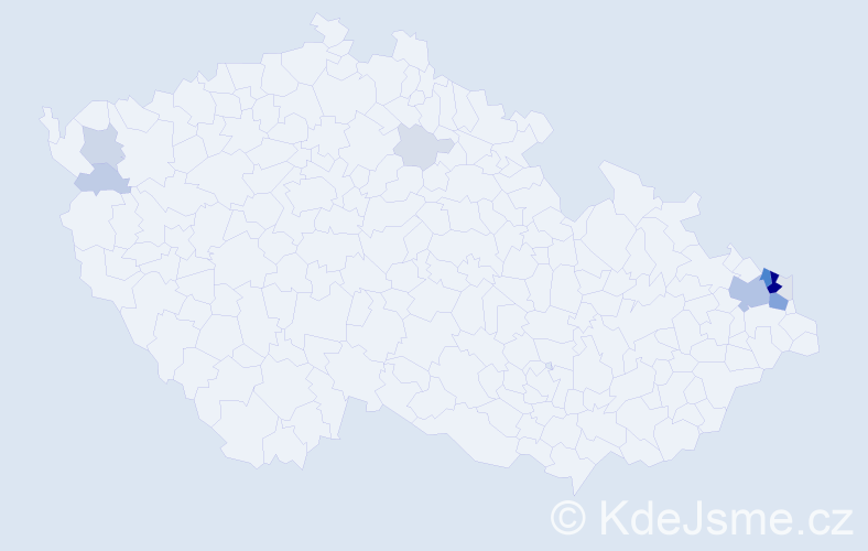 Příjmení: 'Giecek', počet výskytů 47 v celé ČR