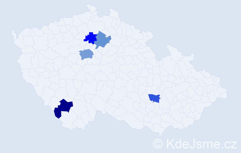 Příjmení: 'Tarnavskyy', počet výskytů 10 v celé ČR