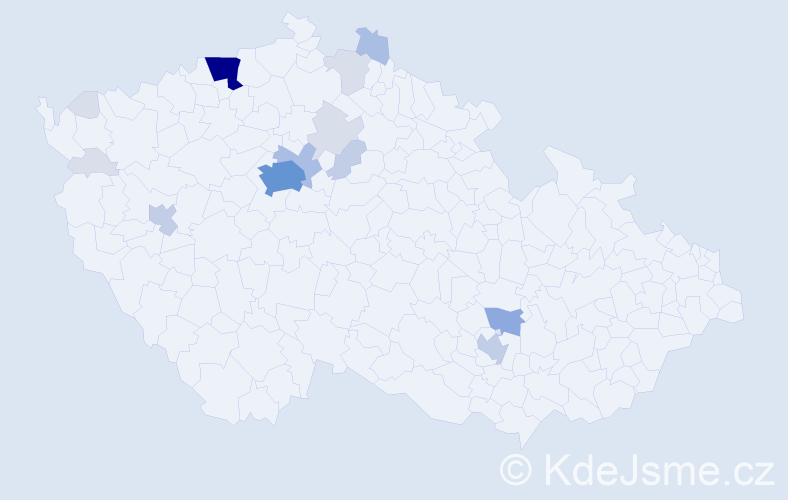 Příjmení: 'Kolomazníčková', počet výskytů 49 v celé ČR