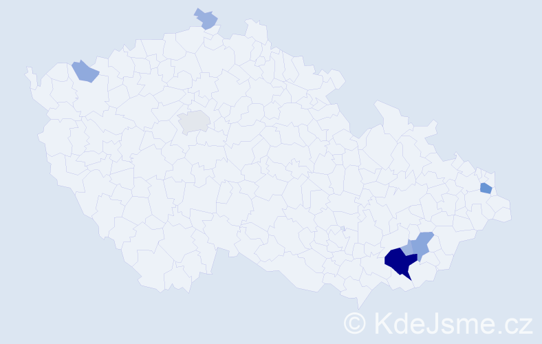 Příjmení: 'Hampalová', počet výskytů 27 v celé ČR