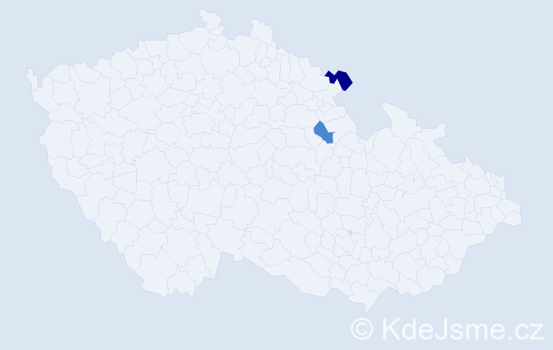 Příjmení: 'Palhoun', počet výskytů 4 v celé ČR