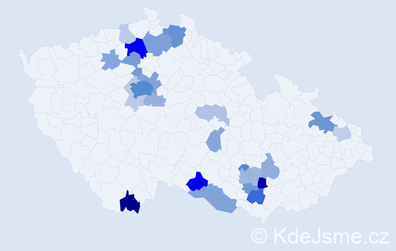 Příjmení: 'Turok', počet výskytů 75 v celé ČR