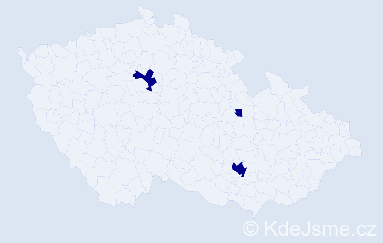 Příjmení: 'Izer', počet výskytů 3 v celé ČR